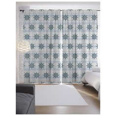 Портьеры JoyArty Штурвалы с полосами на ленте 265 см (p-15706)