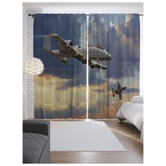 Портьеры JoyArty Храбрые пилоты на ленте 265 см (p-15623)