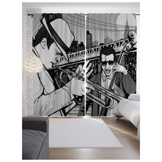 Портьеры JoyArty Вечерний джаз на ленте 265 см (p-14243)