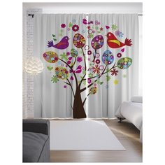 Портьеры JoyArty Пасхальное дерево на ленте 265 см (p-14262)