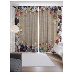 Портьеры JoyArty Пуговичная рамка на ленте 265 см (p-13147)