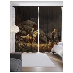 Портьеры JoyArty Ковбой в лесу на ленте 265 см (p-13990)