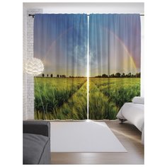 Портьеры JoyArty Поле на радуге на ленте 265 см (p-14895)