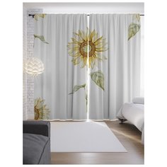 Портьеры JoyArty Яркий подсолнух на ленте 265 см (p-14823)