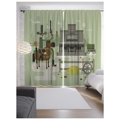 Портьеры JoyArty Комикс с ковбоем на ленте 265 см (p-11937)