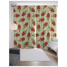 Портьеры JoyArty Арбузное мороженое на ленте 265 см (p-143881)