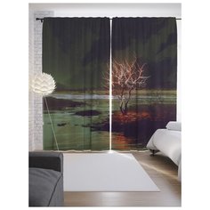 Портьеры JoyArty Болотное древо на ленте 265 см (p-14952)