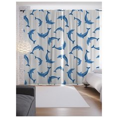 Портьеры JoyArty Дельфиньи кувырки на ленте 265 см (p-11857)