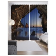 Портьеры JoyArty Скальный берег на ленте 265 см (p-14730)