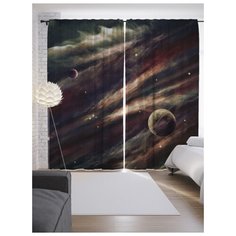 Портьеры JoyArty Близкие планеты на ленте 265 см (p-15663)