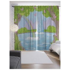 Портьеры JoyArty Волшебное озеро на ленте 265 см (p-11985)