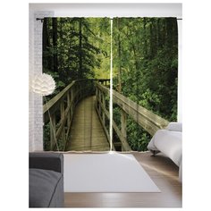 Портьеры JoyArty Маршрут через лес на ленте 265 см (p-12150)
