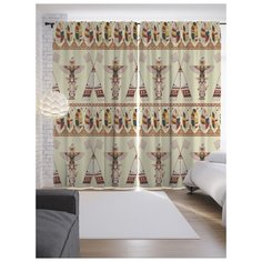 Портьеры JoyArty Индийское поселение на ленте 265 см (p-13934)