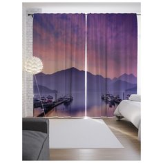 Портьеры JoyArty Вечерний причал на ленте 265 см (p-15206)