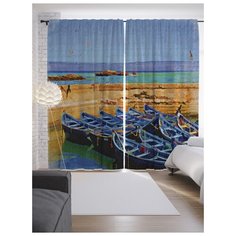 Портьеры JoyArty Лодочная стоянка на ленте 265 см (p-15115)