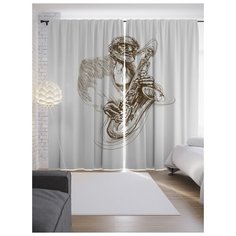 Портьеры JoyArty Опытный саксофонист на ленте 265 см (p-14223)