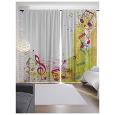 Портьеры JoyArty Музыкальный поток на ленте 265 см (p-12679)