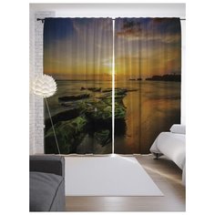 Портьеры JoyArty Закат на берегу моря на ленте 265 см (p-12244)