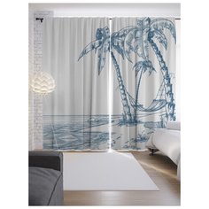 Портьеры JoyArty Долгожданный отдых на ленте 265 см (p-13910)