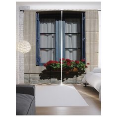 Портьеры JoyArty Цветущее окно на ленте 265 см (p-14203)