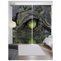 Портьеры JoyArty Глаз крокодила на ленте 265 см (p-13375)