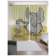 Портьеры JoyArty Необычная дружба на ленте 265 см (p-13705)