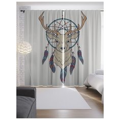 Портьеры JoyArty Олень и ловец снов на ленте 265 см (p-15536)