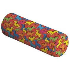 Подушка декоративная JoyArty Лошадки, 45 х 16 см (pcu_52422) красный/желтый