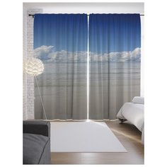 Портьеры JoyArty Облачный горизонт на ленте 265 см (p-13988)