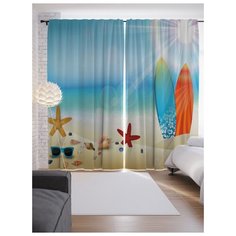 Портьеры JoyArty Напоминание об отдыхе на ленте 265 см (p-11821)