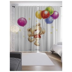 Портьеры JoyArty Летящий медведь на ленте 265 см (p-13690)