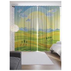 Портьеры JoyArty Веселые холмы на ленте 265 см (p-14898)