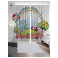 Портьеры JoyArty Цирк под радугой на ленте 265 см (p-12765)