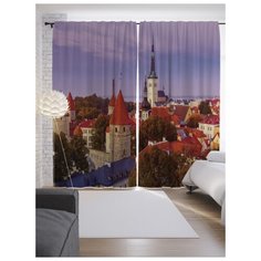 Портьеры JoyArty Осенний Таллин на ленте 265 см (p-14425)