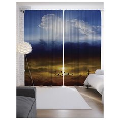 Портьеры JoyArty Небесный рельеф на ленте 265 см (p-13013)