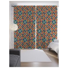 Портьеры JoyArty Мозаические цветы на ленте 265 см (p-15397)