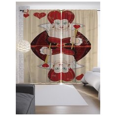 Портьеры JoyArty Бубновая королева на ленте 265 см (p-14086)