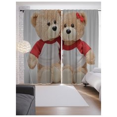 Портьеры JoyArty Плюшевые мишки на ленте 265 см (p-1203)