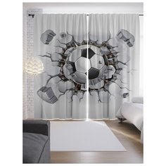 Портьеры JoyArty Разрушительный гол на ленте 265 см (p-12420)