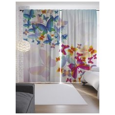 Портьеры JoyArty Цветные бабочки на ленте 265 см (p-13587)