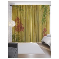 Портьеры JoyArty Цветущее бамбуковое заграждение на ленте 265 см (p-15767)