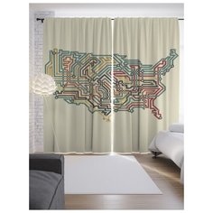 Портьеры JoyArty Зашифрованная карта на ленте 265 см (p-13759)