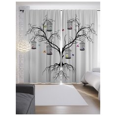 Портьеры JoyArty Уютные клетки на ленте 265 см (p-14252)