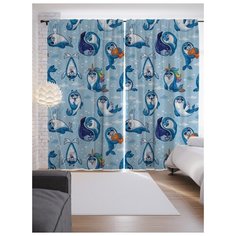 Портьеры JoyArty Веселые тюлени на ленте 265 см (p-11870)