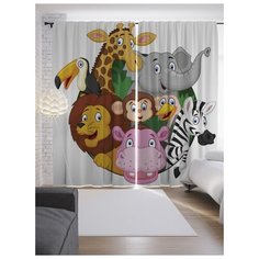 Портьеры JoyArty Зверюшки встретились на ленте 265 см (p-15519)