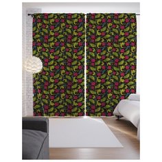 Портьеры JoyArty Спелые ягоды на ленте 265 см (p-156866)