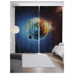 Портьеры JoyArty Земля из космоса на ленте 265 см (p-15664)