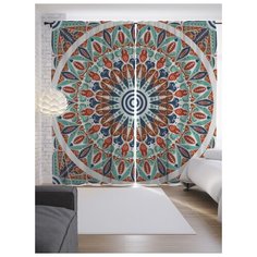 Портьеры JoyArty Орнамент с кругами на ленте 265 см (p-12306)