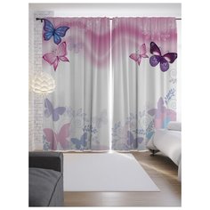 Портьеры JoyArty Волшебные бабочки на ленте 265 см (p-11948)