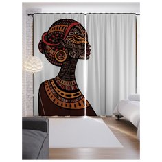 Портьеры JoyArty Расписанное лицо на ленте 265 см (p-23277)